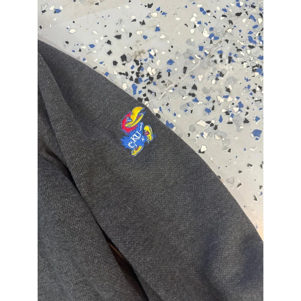 Adidas Pullover Kansas Jayhawks 1/4 Zip‎ Long Sleeve Gray XL